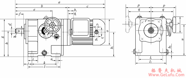 GPZH系列卧式安装的改型变速机的外形及安装尺寸(图2)
