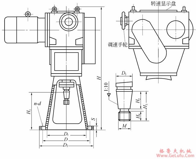 WMBLF系列釜用立式无级变速机技术参数和外形尺寸(图2)