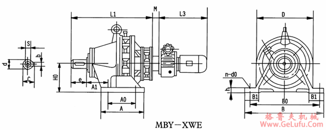 MB系列行星摩擦机械无级减速机MBY-XWE外形及机型号(图2)