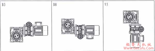 TXF行星锥盘无级变速机基本型与NMRV组合安装方位图(图3)