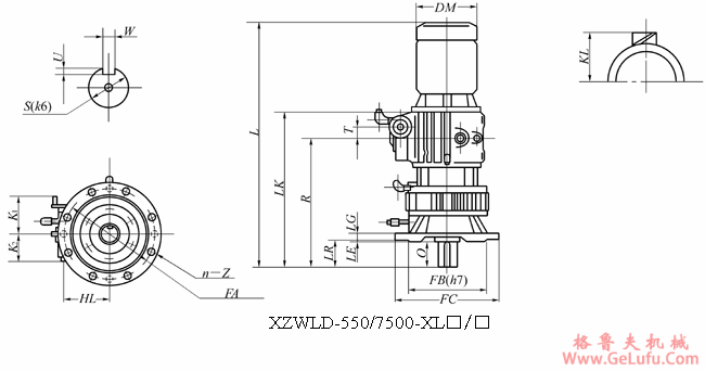 XZWLD-□- XL□/□系列（立式基本型与摆线针轮减速机组合型）外形尺寸(图2)