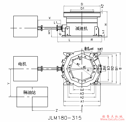 JLM系列立磨减速机外形尺寸(图3)