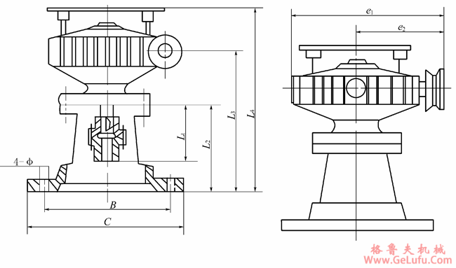 LM67.5、LM88、LM126、LM164、LM215、型减速机安装尺寸(图2)