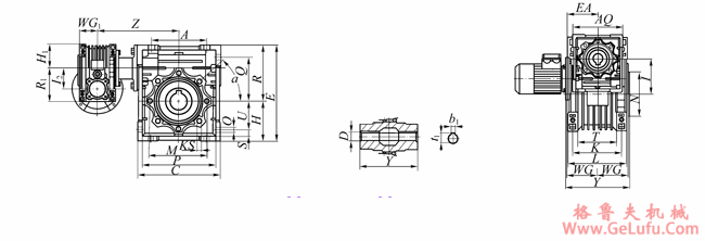 ANRV系列蜗轮蜗杆减速电动机安装尺寸(图6)