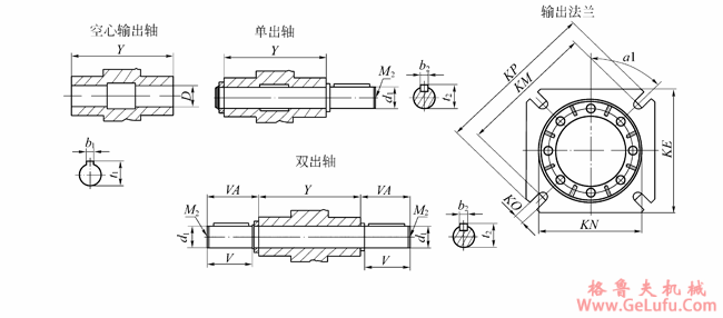 ANRV系列蜗轮蜗杆减速电动机安装尺寸(图4)