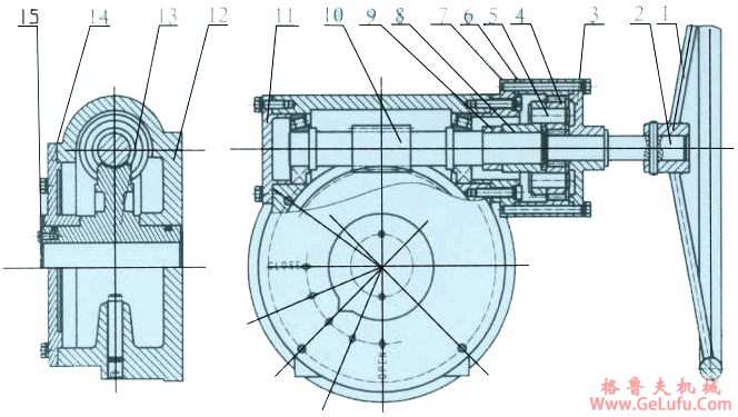 XJ系列二级传动阀门减速机结构简介及外形安装尺寸(图2)