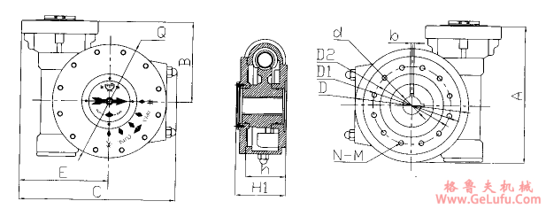 QDX3-D系列部分回转型阀门电动装置外形及安装尺寸(图2)