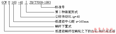 ZC1型双级蜗杆及齿轮-蜗杆减速机型号与标记（JB/T7008-1993）(图2)