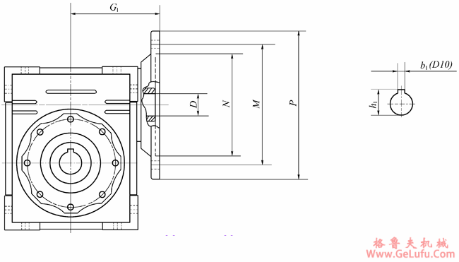 WWJ系列蜗杆减速机输出法兰及轴芯安装尺寸(图2)