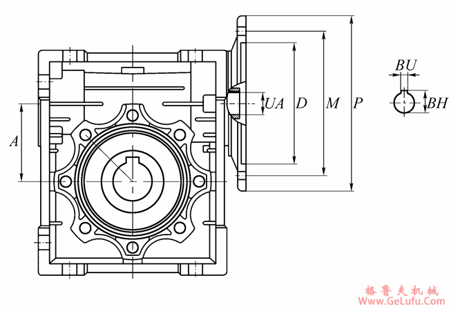 JRST系列多置式蜗杆减速机电机输入法兰安装尺寸(图2)