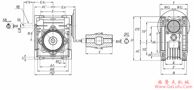 JRSTD（B）系列多置式蜗杆减速机安装尺寸(图2)