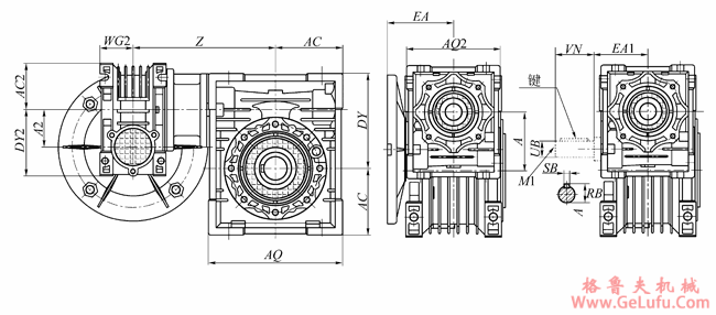 JRSTE（D）系列多置式蜗杆减速机安装尺寸(图2)