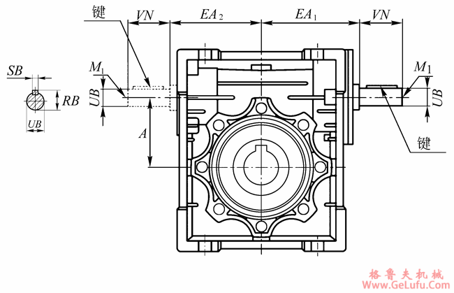 JRST（B）系列多置式蜗杆减速机安装尺寸(图2)