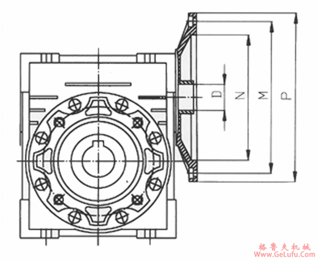 WJL40、WJL50、WJL63、WJL75、WJL90、WJL110、WJL130、蜗轮蜗杆减速机直联法兰尺寸(图2)