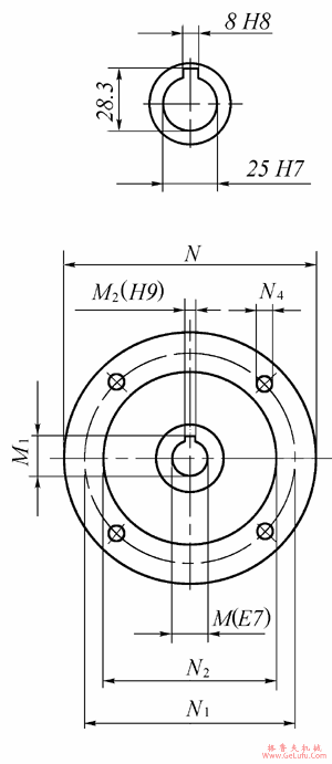 VF63..P系列蜗轮蜗杆减速机外形及安装尺寸(图3)