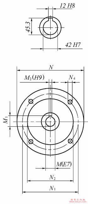 VF110..P系列蜗轮蜗杆减速机外形及安装尺寸(图3)