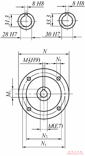 VF72..P系列蜗轮蜗杆减速机外形及安装尺寸(图3)