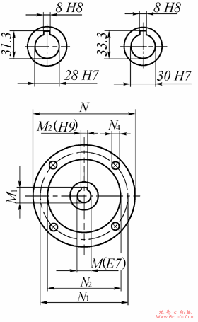 VFR72..P系列蜗轮蜗杆减速机外形及安装尺寸(图3)