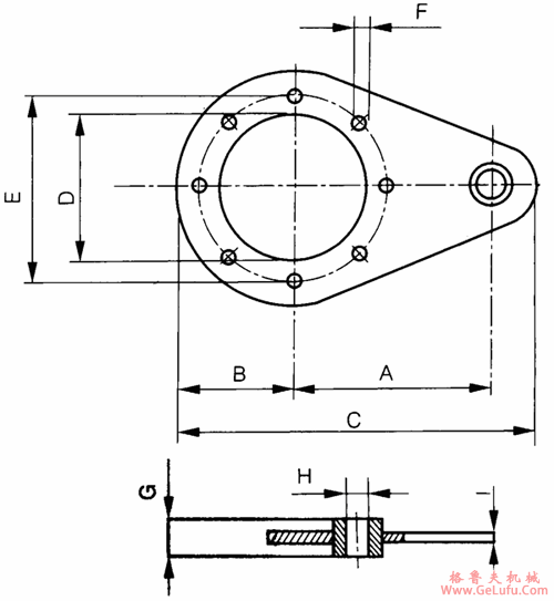 A球微型蜗杆减速机转矩臂尺寸(图2)