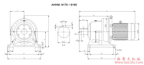 ADC系列摆线减速机尺寸图表AHHM-9175～9195(图2)
