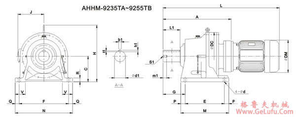 ADC系列摆线减速机尺寸图表AHHM-9235～9255TB(图2)