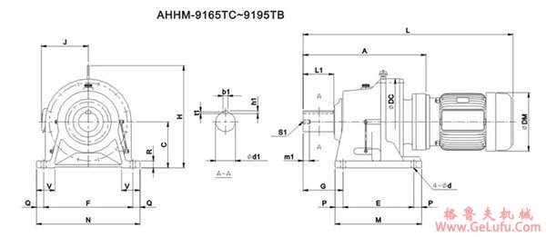 ADC系列摆线减速机尺寸图表AHHM-9165TC～9195TB(图2)