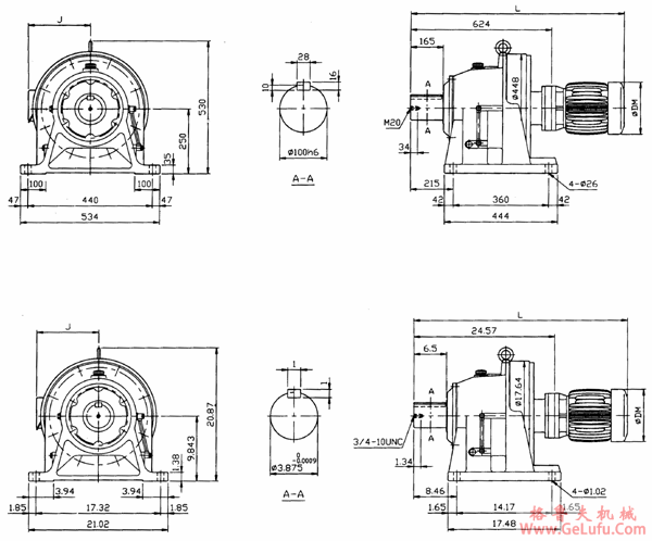 传仕600系列摆线针轮减速机双段卧式外形尺寸(THHM618/10、THHM618/13、THHM619/11、THHM619/13、THHM620/11、THHM620/13) (图7) 传仕600系列摆线针轮减速机双段卧式外形尺寸(THHM618/10、THHM618/13、THHM619/11、THHM619/13、THHM620/11、THHM620/13) (图7)