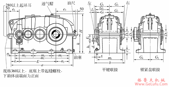 SVAB180、SVAB200、SVAB225、SVAB250、SVAB280、SVAB320、SVAB360、SVAB400、SVAB450、SVAB500、SVAB560、SVAB630、SVAB710、SVAB800型圆柱齿轮减速机外形及安装尺寸(图2)