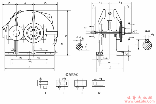 ZDS80、ZDS100、ZDS125、ZDS160、ZDS200、ZDS250、ZDS280、ZDS315、ZDS355、ZDS400、ZDS450、ZDS500、ZDS560少齿数渐开线圆柱齿轮减速机型式及主要尺寸JB/T5560-1991(图2)