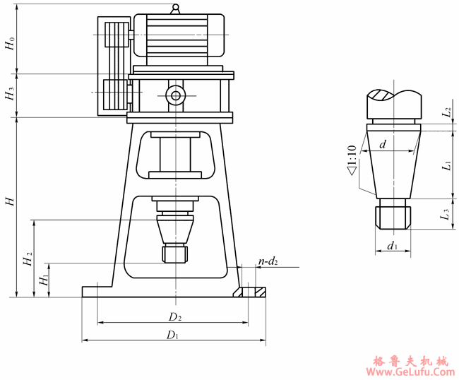 ZLZ-1、ZLZ-2、ZLZ-3、ZLZ-4、ZLZ-5、ZLZ-6、ZLZ-7、系列直联型螺旋锥齿轮减速机外形尺寸(图2)