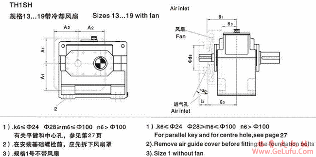 TH1SH型平行轴减速机单级传动卧式安装(图4)