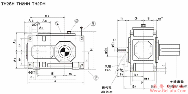TH2SH型平行轴减速机单级传动卧式安装(图2)