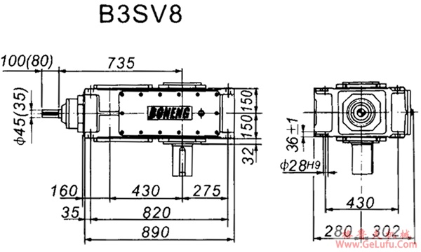 B3SV系列外型及安装尺寸图(图3)