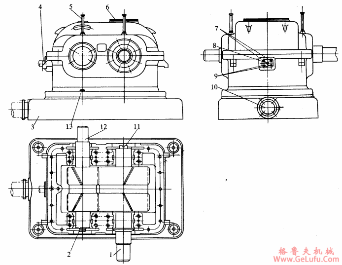 GYR型高速圆弧圆柱齿轮增（减）速机的结构图(图2)