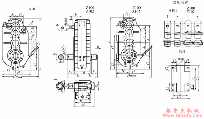 ZSC（D）型大速比减速机外形及安装尺寸(图2)