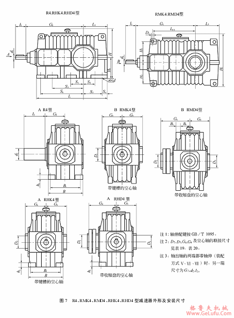R4、RMK4、RMD4、RHK4、RHD4型减速机外形及安装尺寸(图2) R4、RMK4、RMD4、RHK4、RHD4型减速机外形及安装尺寸(图2)