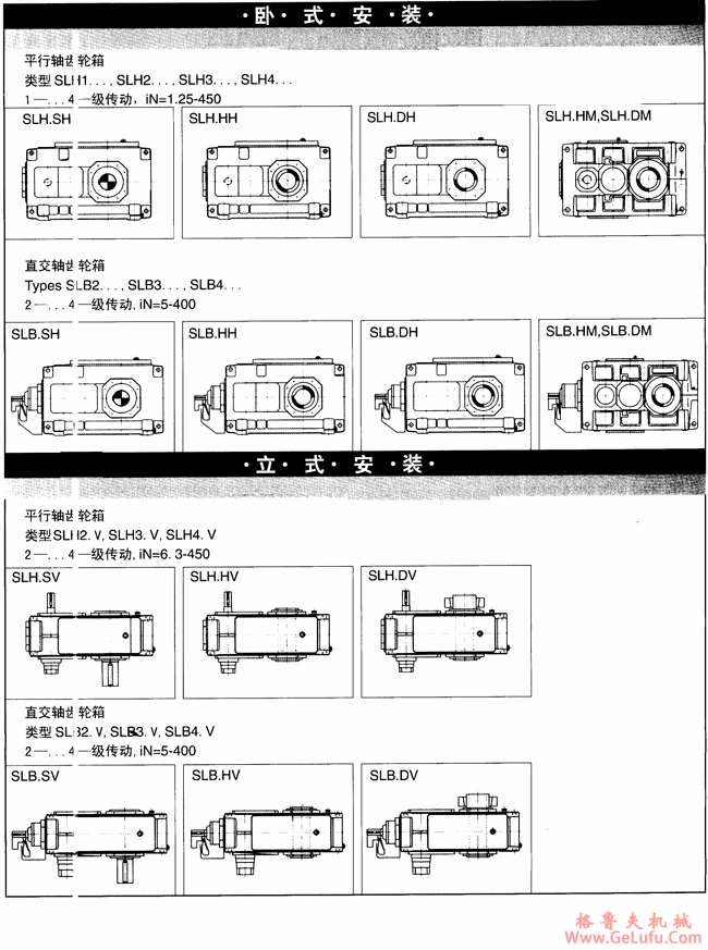 SL系列大功率齿轮箱标记示例及安装方式(图3)