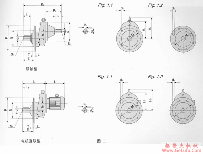 TAF-D型齿轮减速机外形及安装尺寸(图2)