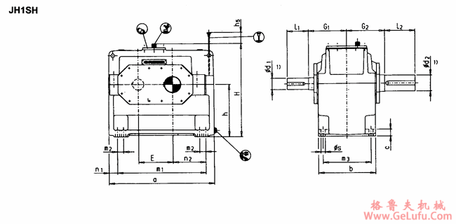 JH1SH型平行轴工业齿轮箱外形及安装尺寸(规格1...19)(图2) JH1SH型平行轴工业齿轮箱外形及安装尺寸(规格1...19)(图2)