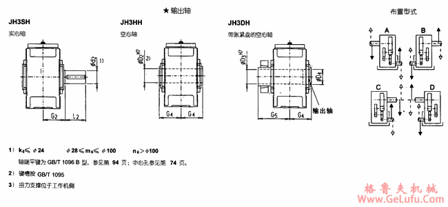 JH3.型平行轴工业齿轮箱外形及安装尺寸（规格5...12）(图3)
