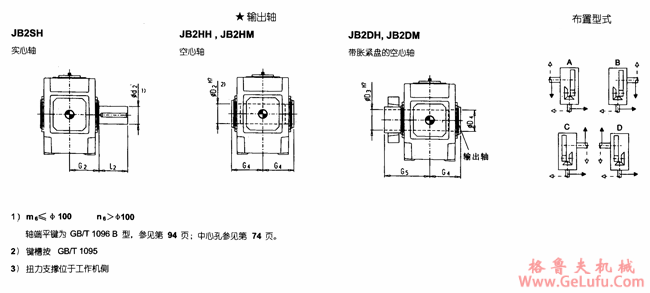 JB2.H、JB2.M型直交轴工业齿轮箱外形及安装尺寸（规格13...18）(图3)