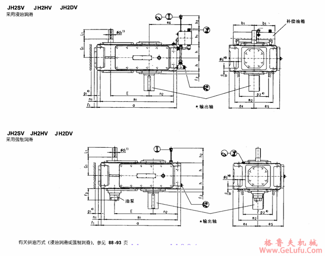JH2.V型平行轴工业齿轮箱外形及安装尺寸(规格3...12)(图2) JH2.V型平行轴工业齿轮箱外形及安装尺寸(规格3...12)(图2)