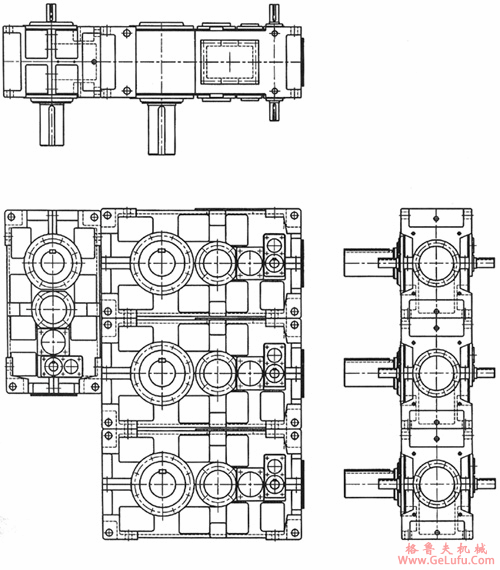 TM系列齿轮减速机三段平行、直交轴构造简介图(图2)