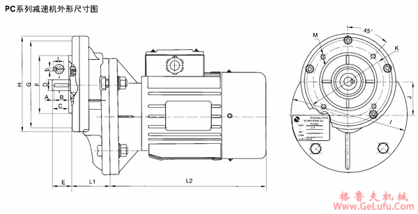 PC系列齿轮减速机电机接线盒方向及安装方式(图3)