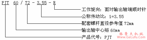 PJT系列平双齿轮箱适用范围及标记代号(图2)