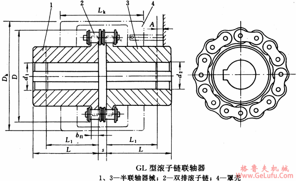 滚子链联轴机基本参数和主要尺寸（GB/T6069-85）(图2)