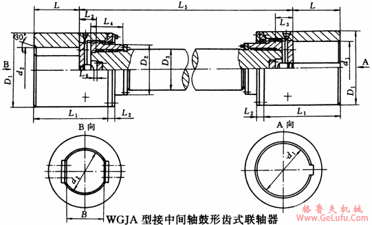 WGJ型接中间轴鼓形齿式联轴机外形及安装尺寸（JB/T8821-98）(图2)