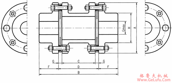 T81系列钢片式挠性联轴机技术参数及外形安装尺寸(图3) T81系列钢片式挠性联轴机技术参数及外形安装尺寸(图3)