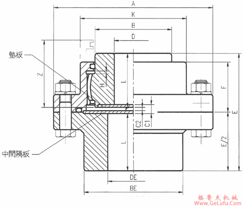 DY-VB型垂直式单面啮合联轴机外形及安装尺寸(图2) DY-VB型垂直式单面啮合联轴机外形及安装尺寸(图2)