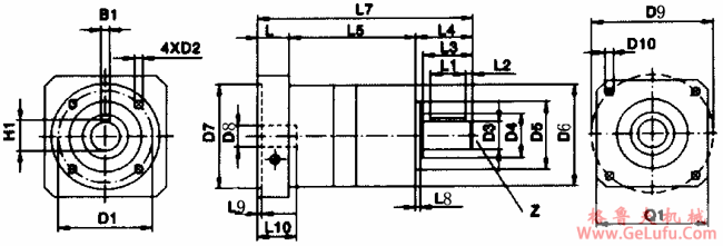 DPL精密行星齿轮减速机外形及安装尺寸(图2)